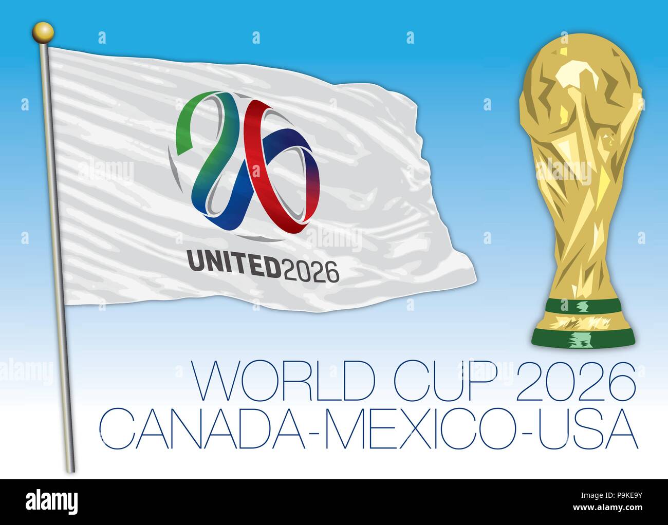 la-coppa-del-mondo-di-calcio-2026-bandiera-stati-uniti-d-america-canada-messico-p9ke9y